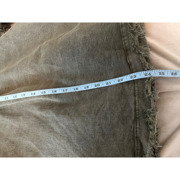 Free People Army Green Utility Jacket Distressed Raw Hem Women XS - Picture 7 of 7